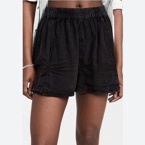 FREE PEOPLE Women’s Black Get Free Cotton Blend Poplin Shorts Size Medium